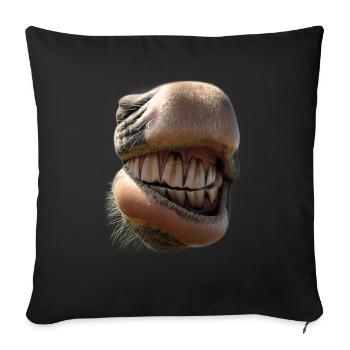 Cozy horse nose - Sofa pillowcase 17,3'' x 17,3'' (45 x 45 cm) - black - Front