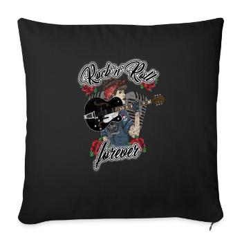 Women's rockabilly girl vintage retro rock n roll - Sofa pillowcase 17,3'' x 17,3'' (45 x 45 cm) - black - Front