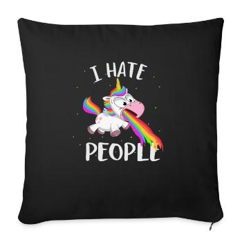 I hate people unicorn unicorn - Sofa pillowcase 17,3'' x 17,3'' (45 x 45 cm) - black - Front