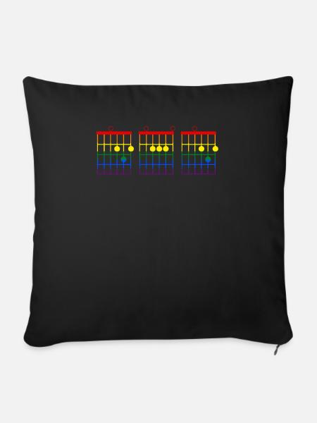 Guitar Chord Dad Lgbt - Sofa pillowcase 17,3'' x 17,3'' (45 x 45 cm) - black
