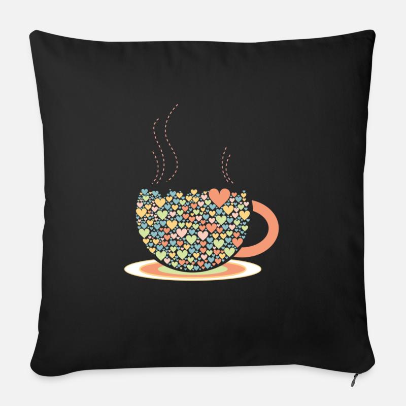 Tea love - Sofakissenbezug 45 x 45 cm - Schwarz