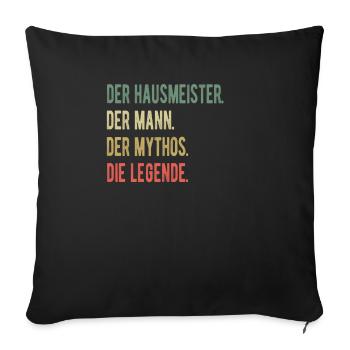 Hausmeister Hauswart Facility Manager Geschenkidee - Sofakissenbezug 45 x 45 cm - Schwarz - Vorne