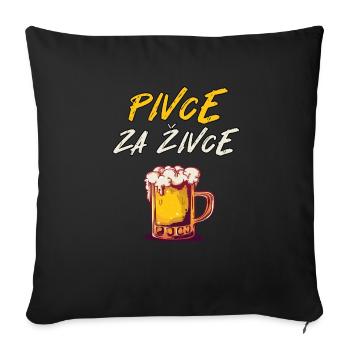 Pivce Za Zivce | Bier Pivo Geschenk Kroatien Witz - Sofakissenbezug 45 x 45 cm - Schwarz - Vorne