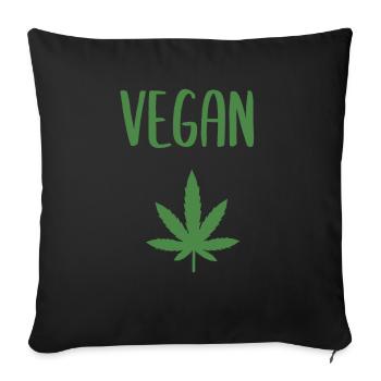VERT VEGAN - Housse de coussin décorative 45 x 45 cm - noir - Devant