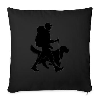 Hiking, climbing, climb, walking, mountain, hike, - Sofa pillowcase 17,3'' x 17,3'' (45 x 45 cm) - black - Front