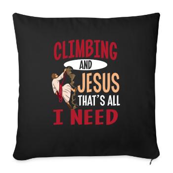 Climber quota for one mountaineer - Sofa pillowcase 17,3'' x 17,3'' (45 x 45 cm) - black - Front