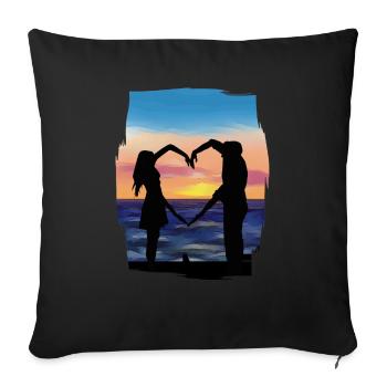 romantic valentine's day - Sofa pillowcase 17,3'' x 17,3'' (45 x 45 cm) - black - Front
