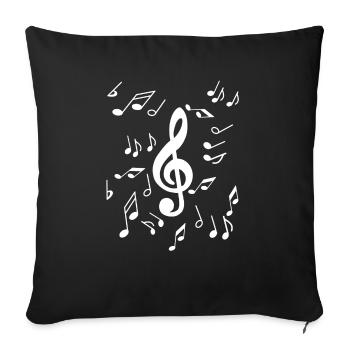 Music Musical Instruments Singing - Sofa pillowcase 17,3'' x 17,3'' (45 x 45 cm) - black - Front