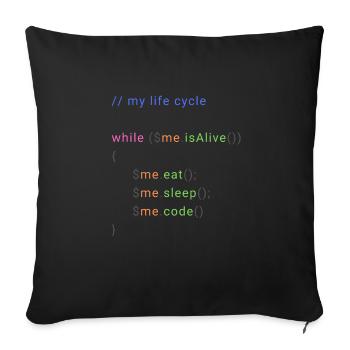 my life cycle dev - Sofa pillowcase 17,3'' x 17,3'' (45 x 45 cm) - black - Front