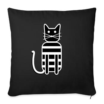 Amour du chat - Housse de coussin décorative 45 x 45 cm - noir - Devant
