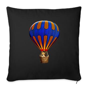 Montgolfière 3 - Housse de coussin décorative 45 x 45 cm - noir - Devant