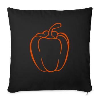 T-shirt paprika rouge - Housse de coussin décorative 45 x 45 cm - noir - Devant
