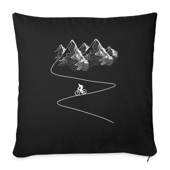 Mountain bike cyclists bicycle mountains MTB - Sofa pillowcase 17,3'' x 17,3'' (45 x 45 cm) - black - Front