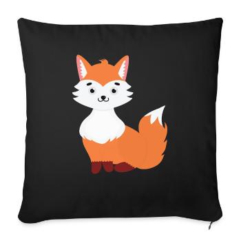 Fox - Sofa pillowcase 17,3'' x 17,3'' (45 x 45 cm) - black - Front