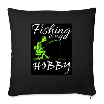FISHING - Sofa pillowcase 17,3'' x 17,3'' (45 x 45 cm) - black - Front