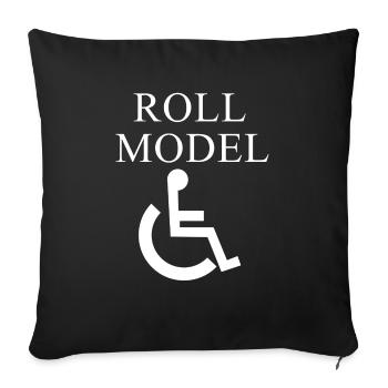 modèle de rouleau - Housse de coussin décorative 45 x 45 cm - noir - Devant