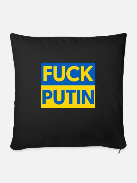 Ukraine - Sofakissenbezug 45 x 45 cm - Schwarz