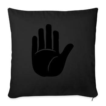 Drôle de main de bienvenue - Housse de coussin décorative 45 x 45 cm - noir - Devant