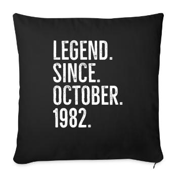 Légende depuis octobre 1982 - Housse de coussin décorative 45 x 45 cm - noir - Devant