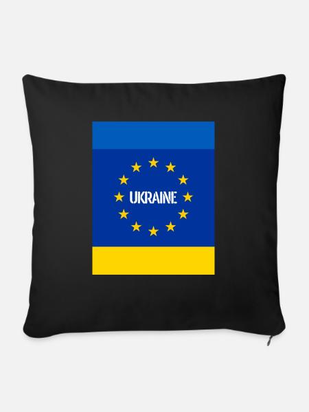 Ukraine - Sofakissenbezug 45 x 45 cm - Schwarz
