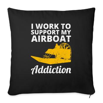 Airboat Fanboat Airboating Planeboat Bateau de marais - Housse de coussin décorative 45 x 45 cm - noir - Devant
