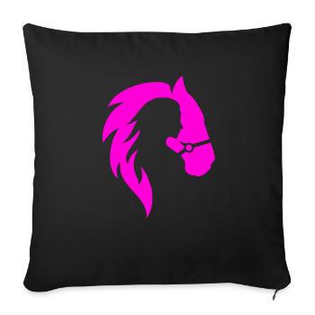 Horse & Woman Yoga SPORT Tshirt Birthday Gift - Sofa pillowcase 17,3'' x 17,3'' (45 x 45 cm) - black - Front