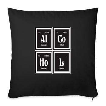 | de l’alcool Tableau périodique des éléments - Housse de coussin décorative 45 x 45 cm - noir - Devant