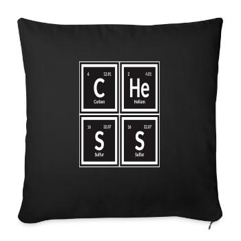 Chess | Periodic Table of Elements - Sofa pillowcase 17,3'' x 17,3'' (45 x 45 cm) - black - Front