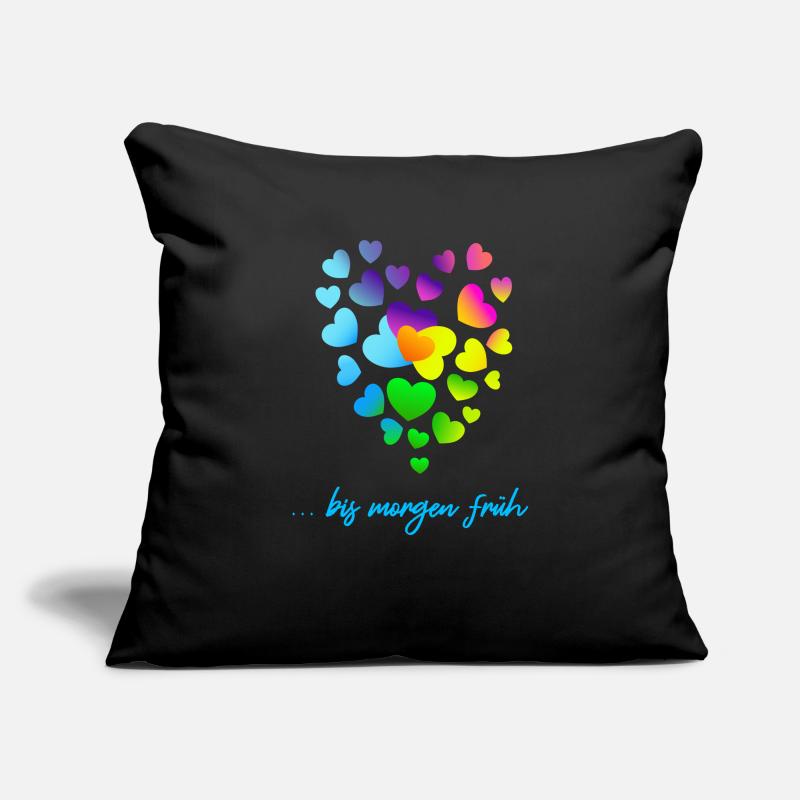 Grappes de cœurs colorés Housse de coussin décorative 45 x 45 cm