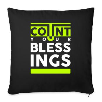 Count your blessings. Count your blessings - Sofa pillowcase 17,3'' x 17,3'' (45 x 45 cm) - black - Front