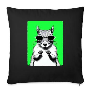 Squirrel Sunglasses Animal Cute Funny Cool 4 - Sofa pillowcase 17,3'' x 17,3'' (45 x 45 cm) - black - Front