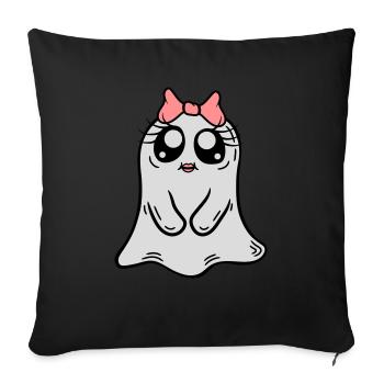 Little sweet ghost girl - Sofa pillowcase 17,3'' x 17,3'' (45 x 45 cm) - black - Front