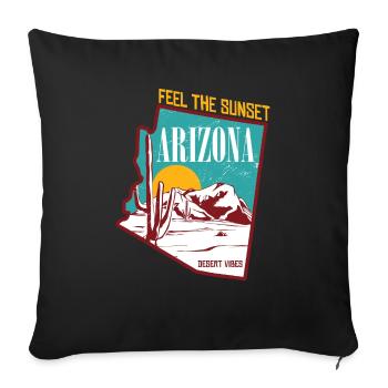 Vintage Feel Sunset 80s Desert Vibes Mountain - Sofakissenbezug 45 x 45 cm - Schwarz - Vorne