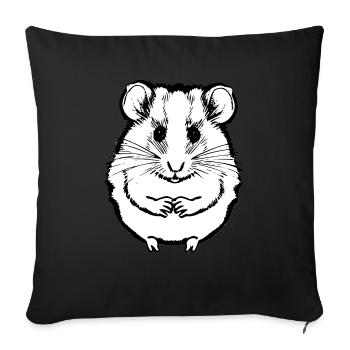 Hamster mignon animal rongeur animaux drôle animal 10 - Housse de coussin décorative 45 x 45 cm - noir - Devant