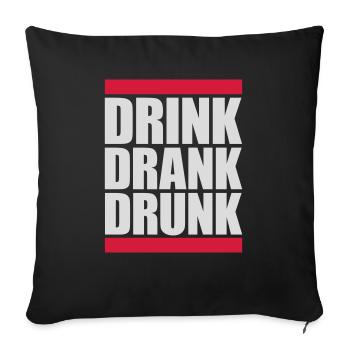 boire bu ivre citation - Housse de coussin décorative 45 x 45 cm - noir - Devant