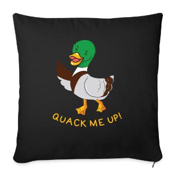 Quack me Up Duck Funny Animal Puns - Sofa pillowcase 17,3'' x 17,3'' (45 x 45 cm) - black - Front