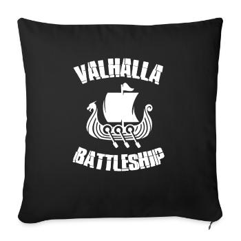 Valhalla Battleship Viking Boat - Housse de coussin décorative 45 x 45 cm - noir - Devant