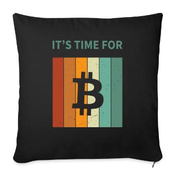 Bitcoin - Sofa pillowcase 17,3'' x 17,3'' (45 x 45 cm) - black - Front
