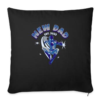 Dessin animé Expectant Daddy Super Dad - Housse de coussin décorative 45 x 45 cm - noir - Devant