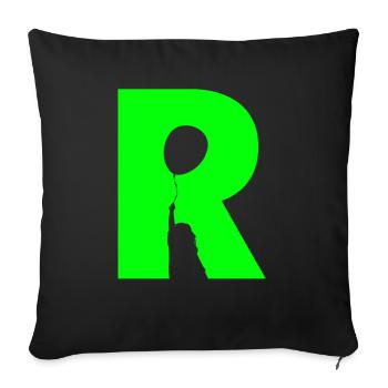 Illusion d’optique art psychédélique rétro formes R - Housse de coussin décorative 45 x 45 cm - noir - Devant