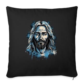 Jésus-Christ #02 - Housse de coussin décorative 45 x 45 cm - noir - Devant