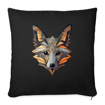 Abstract Art Fox - Sofa pillowcase 17,3'' x 17,3'' (45 x 45 cm) - black - Front
