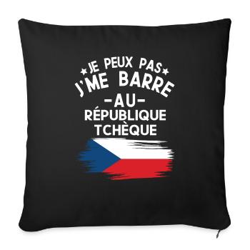 Je Peux Pas J'me Barre Au République Tchèque - Housse de coussin décorative 45 x 45 cm - noir - Devant
