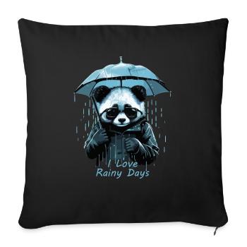 Love Rainy Days - Sofa pillowcase 17,3'' x 17,3'' (45 x 45 cm) - black - Front