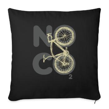 Pas de CO2 - Housse de coussin décorative 45 x 45 cm - noir - Devant