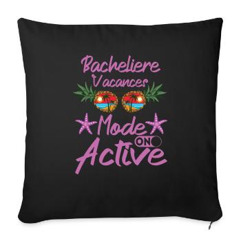 Baccalauréat 2023 Cadeau Réussite Bac Vacances - Housse de coussin décorative 45 x 45 cm - noir - Devant