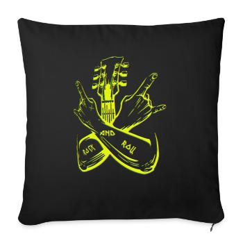 Groupe de musique rock Guitare rétro Heavy Metal vintage - Housse de coussin décorative 45 x 45 cm - noir - Devant