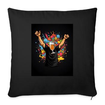 Happy Beer - Sofakissenbezug 45 x 45 cm - Schwarz - Vorne