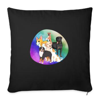 Dogs - Sofa pillowcase 17,3'' x 17,3'' (45 x 45 cm) - black - Front
