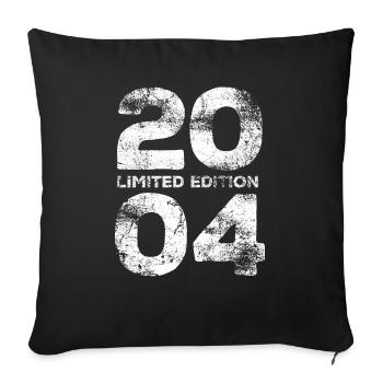 Limited Edition 2004, 20th Birthday Gift - Sofa pillowcase 17,3'' x 17,3'' (45 x 45 cm) - black - Front